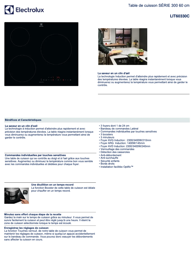 Page n°1 - Fiche technique Electrolux LIT60330C