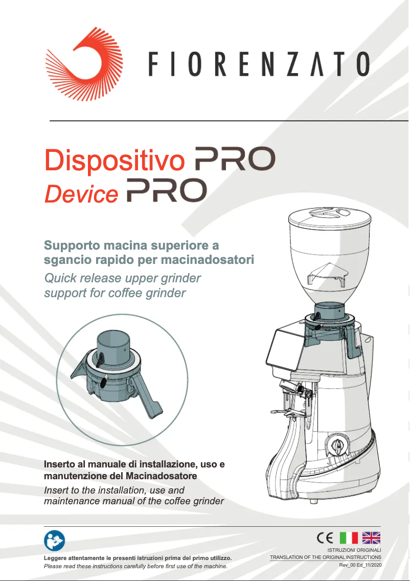 Page 1 de la notice Manuel utilisateur Fiorenzato F83 E PRO