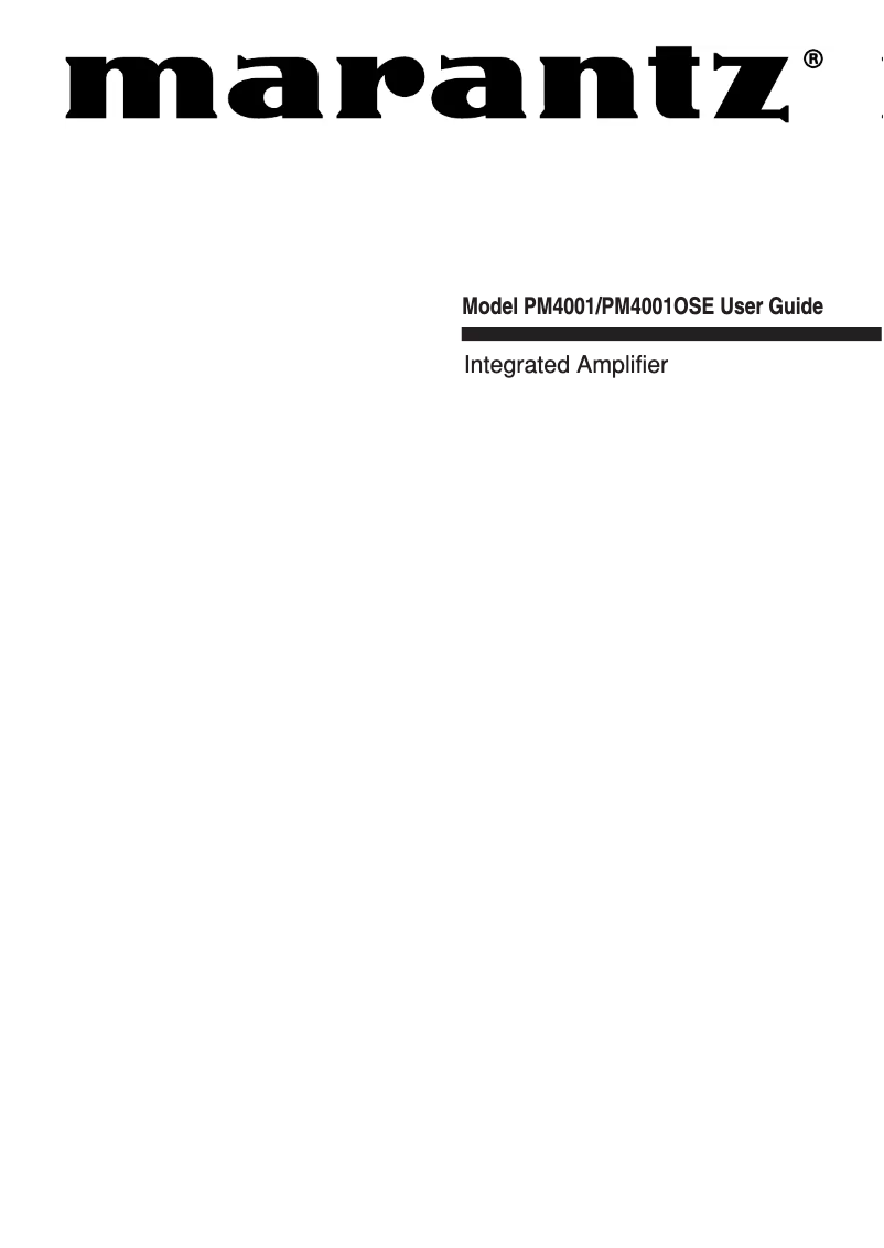 Página 1 del manual Manual de usuario Marantz PM4001OSE
