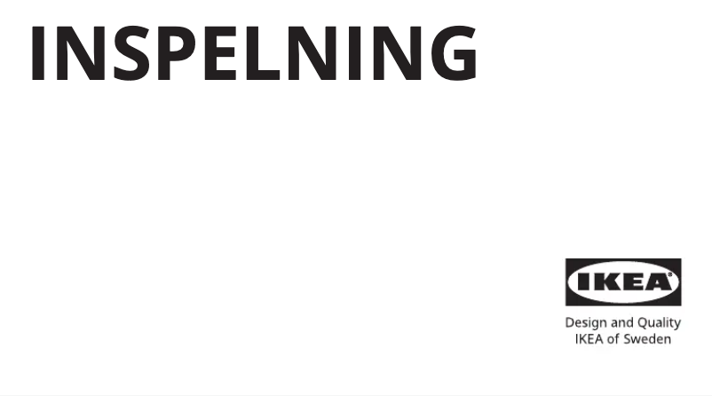 Page 1 de la notice Manuel utilisateur Ikea INSPELNING 205.698.40