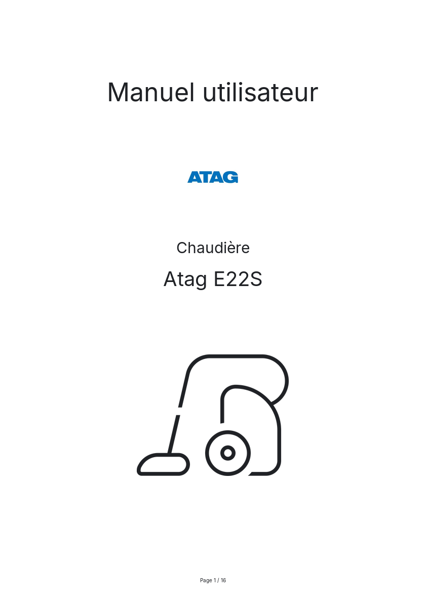 Page n°1 - Manuel utilisateur Atag E22S