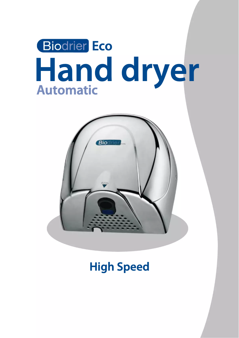 Page 1 de la notice Manuel utilisateur Biodrier Eco