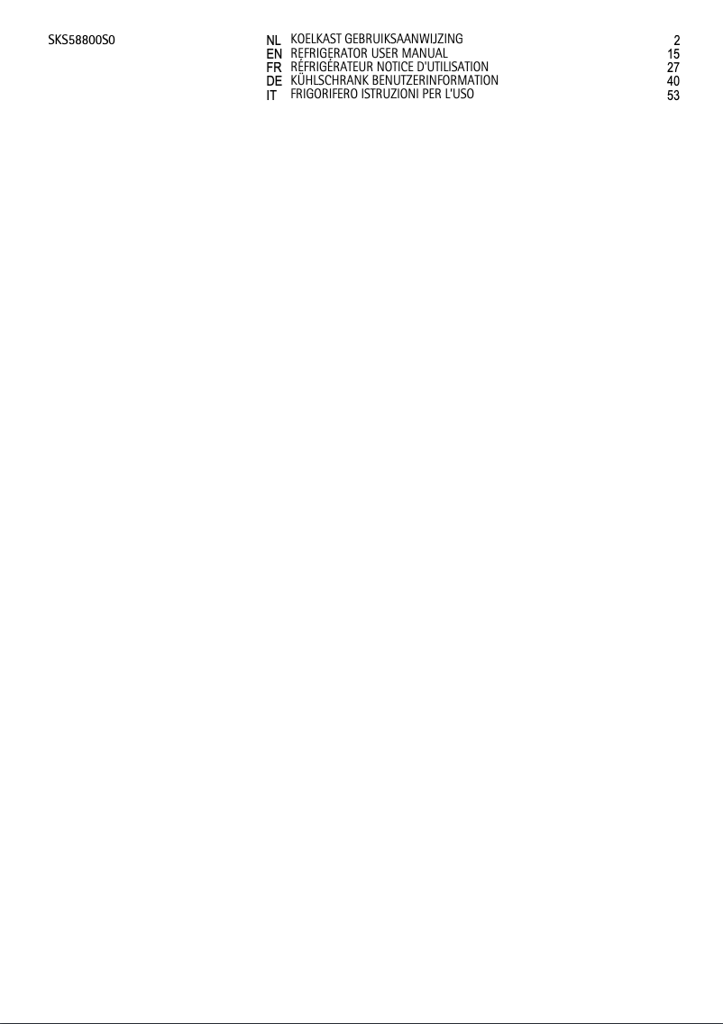 Image de la première page du manuel de l'appareil SKS58800S0