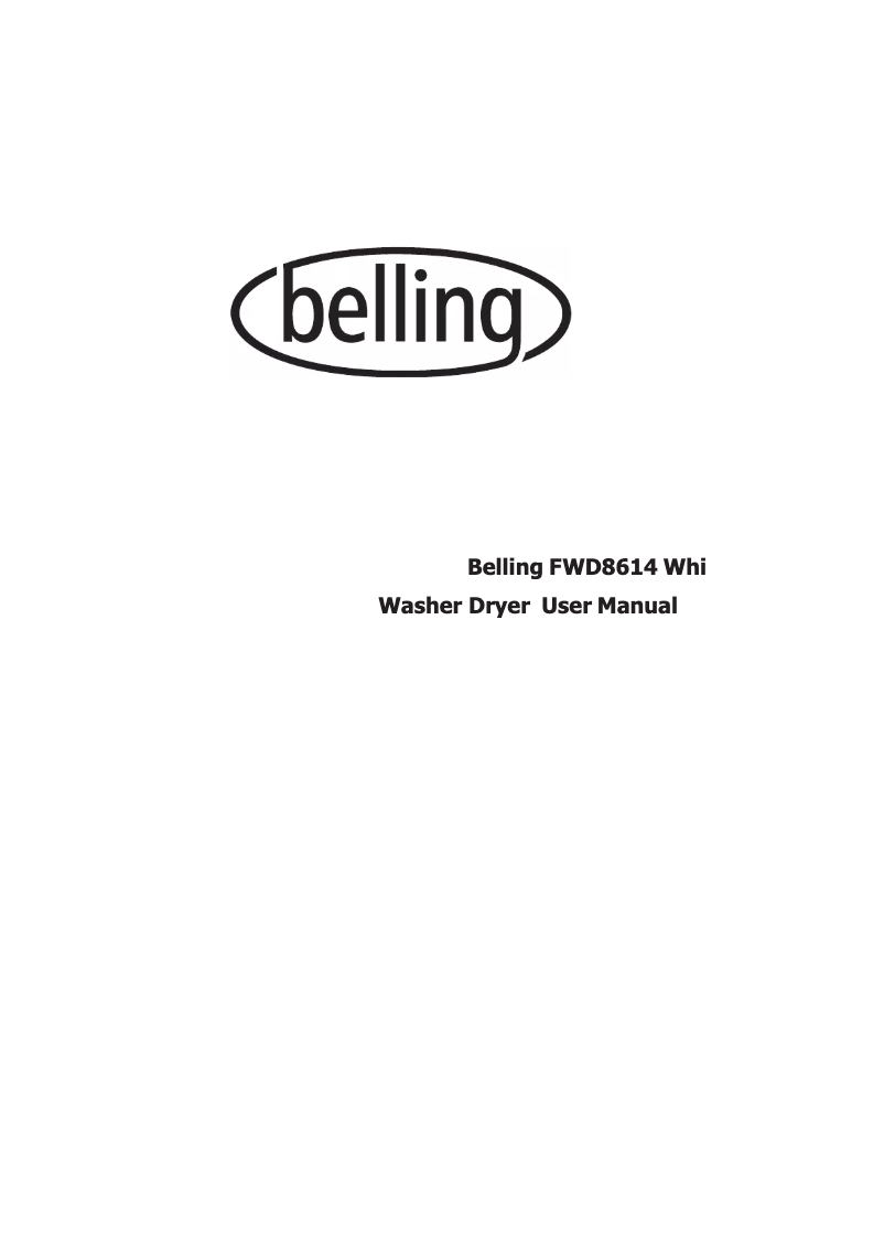 Page n°1 - Manuel utilisateur Belling FWD8614
