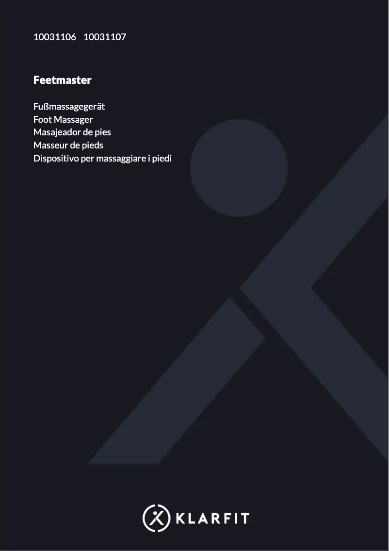 Image de la première page du manuel de l'appareil Feetmaster