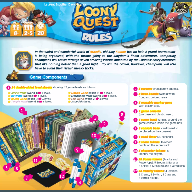 Image de la première page du manuel de l'appareil Loony Quest