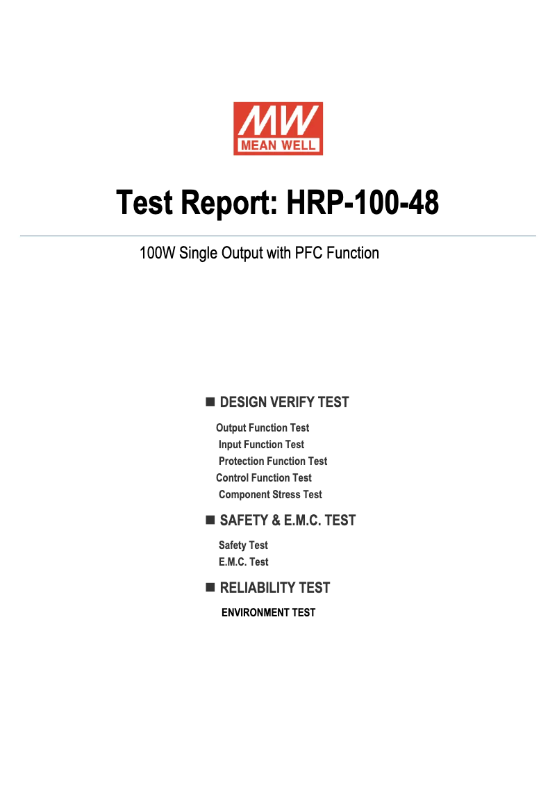 Page n°1 - Fiche technique Mean Well HRP-100-48
