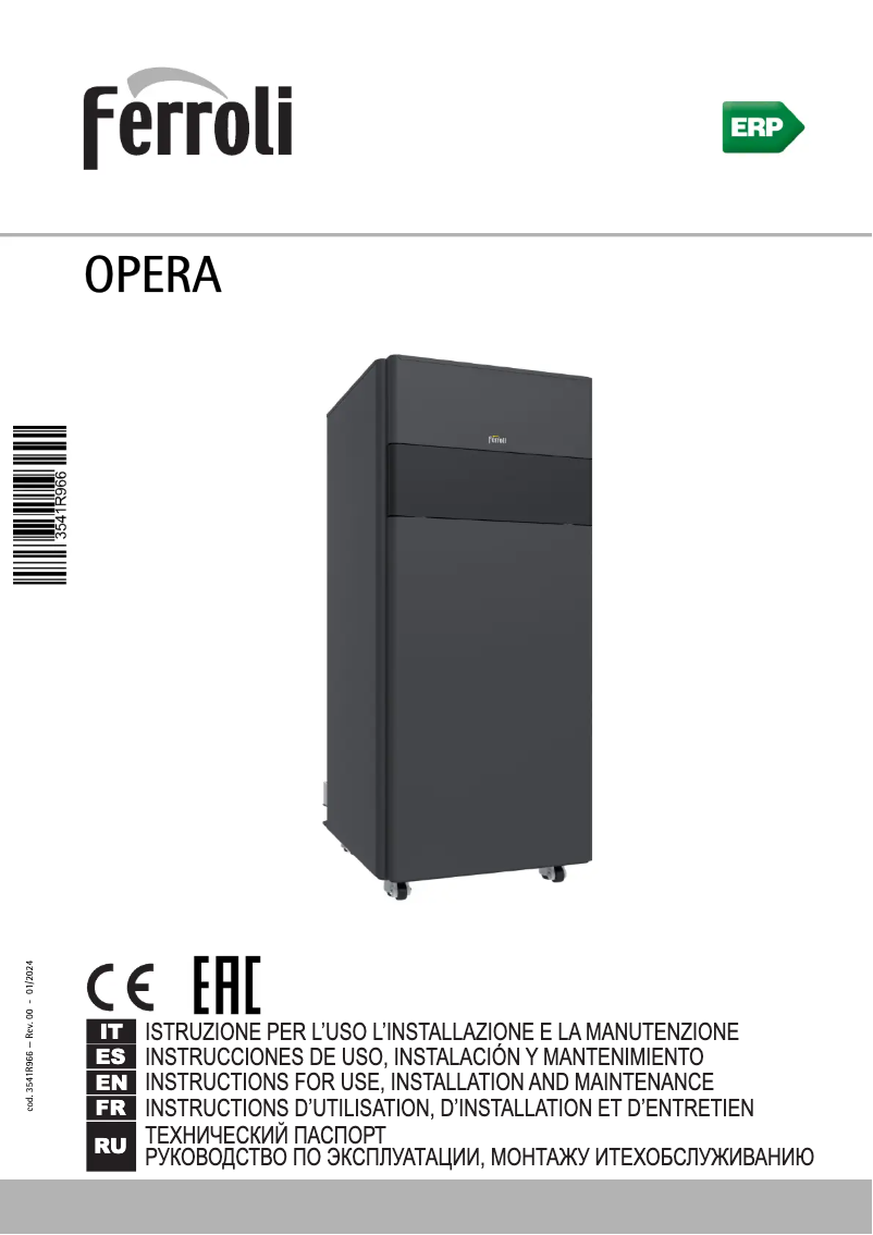 Page 1 de la notice Manuel utilisateur Ferroli Opera