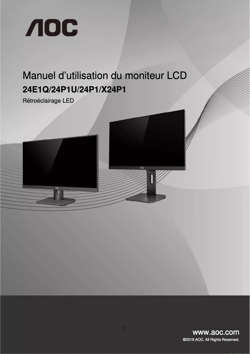 Page 1 de la notice Manuel utilisateur AOC Pro-line X24P1