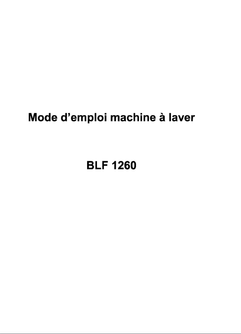 Page n°1 - Manuel utilisateur Bluesky BLF 1260