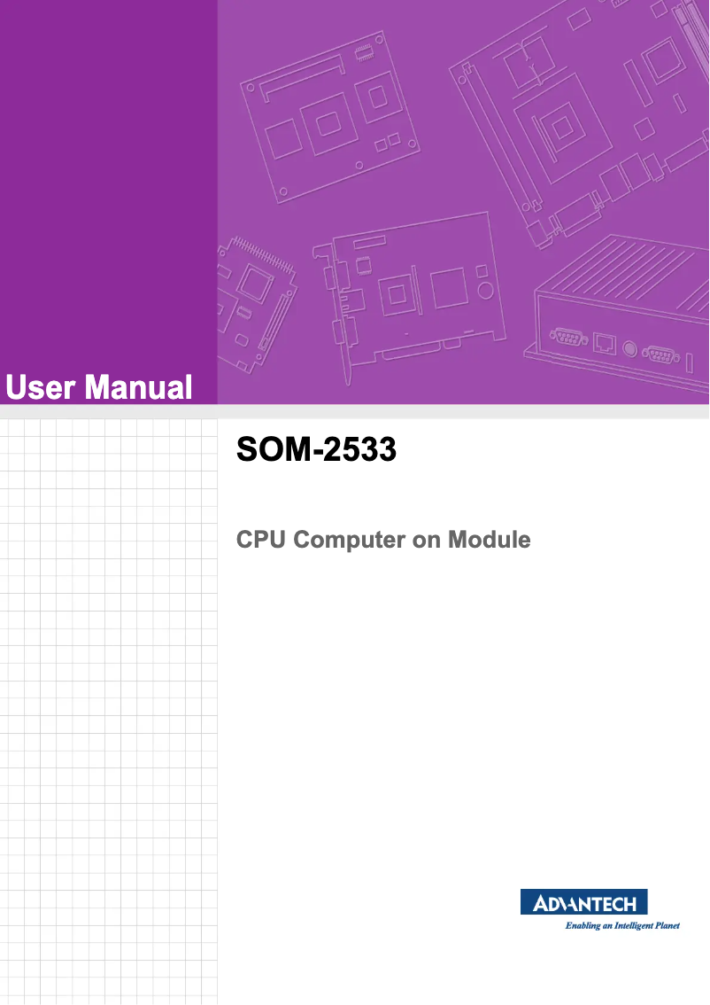 Página 1 del manual Manual de usuario Advantech SOM-2533RCCBX-S5A1