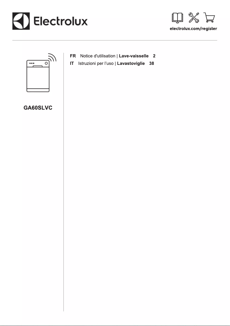Page 1 de la notice Manuel utilisateur Electrolux GA60SLVC