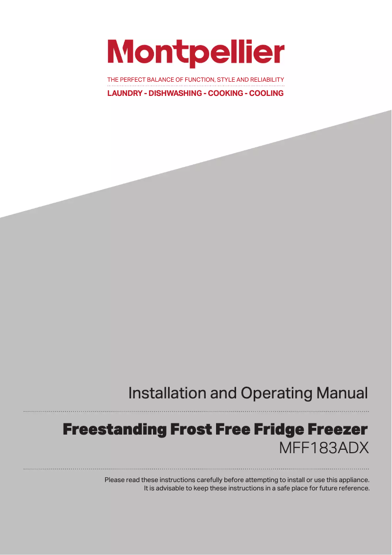 Page 1 de la notice Manuel utilisateur Montpellier MFF183ADX