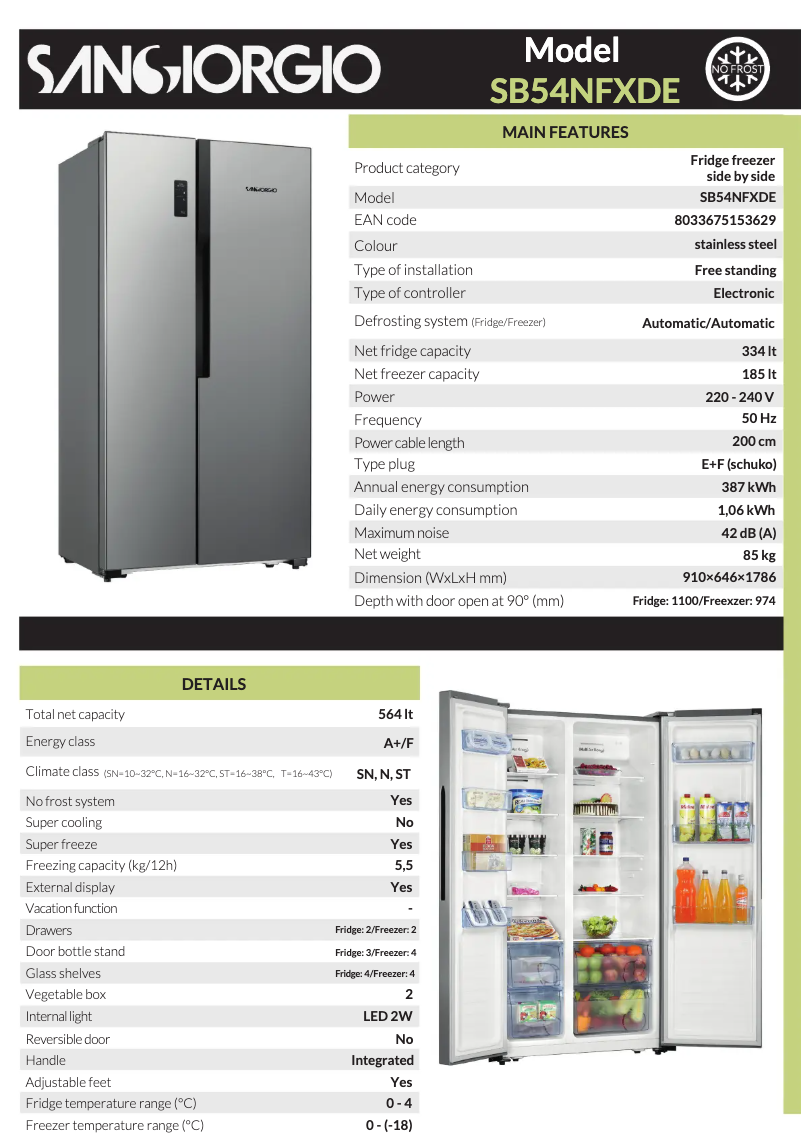 Image de la première page du manuel de l'appareil SB54NFXD