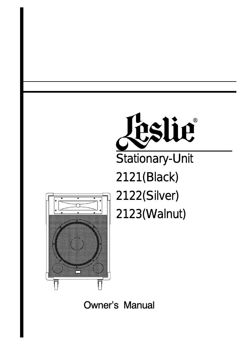 Image de la première page du manuel de l'appareil Leslie 2121