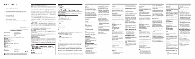 Page 1 de la notice Manuel utilisateur Creative Creative Muvo 20