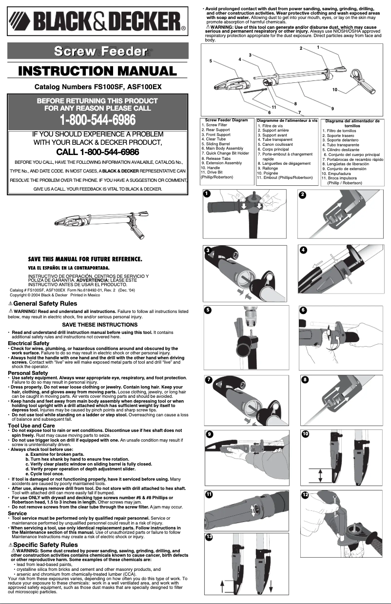 Page n°1 - Manuel utilisateur Black & Decker ASF100EX
