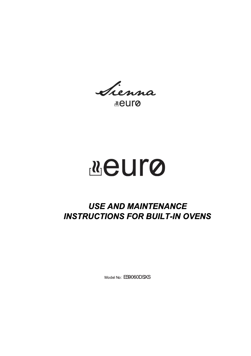 Page n°1 - Manuel utilisateur Euro Appliances ES9060DSXS
