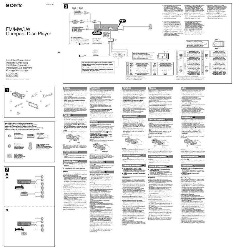 Página 1 del manual Guía de instalación Sony CDX-GT232