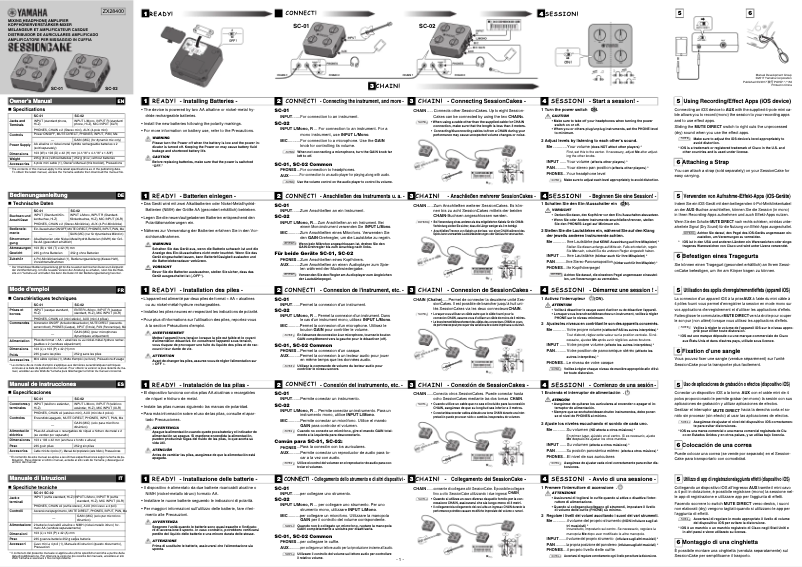 Page n°1 - Manuel utilisateur Yamaha SC-01