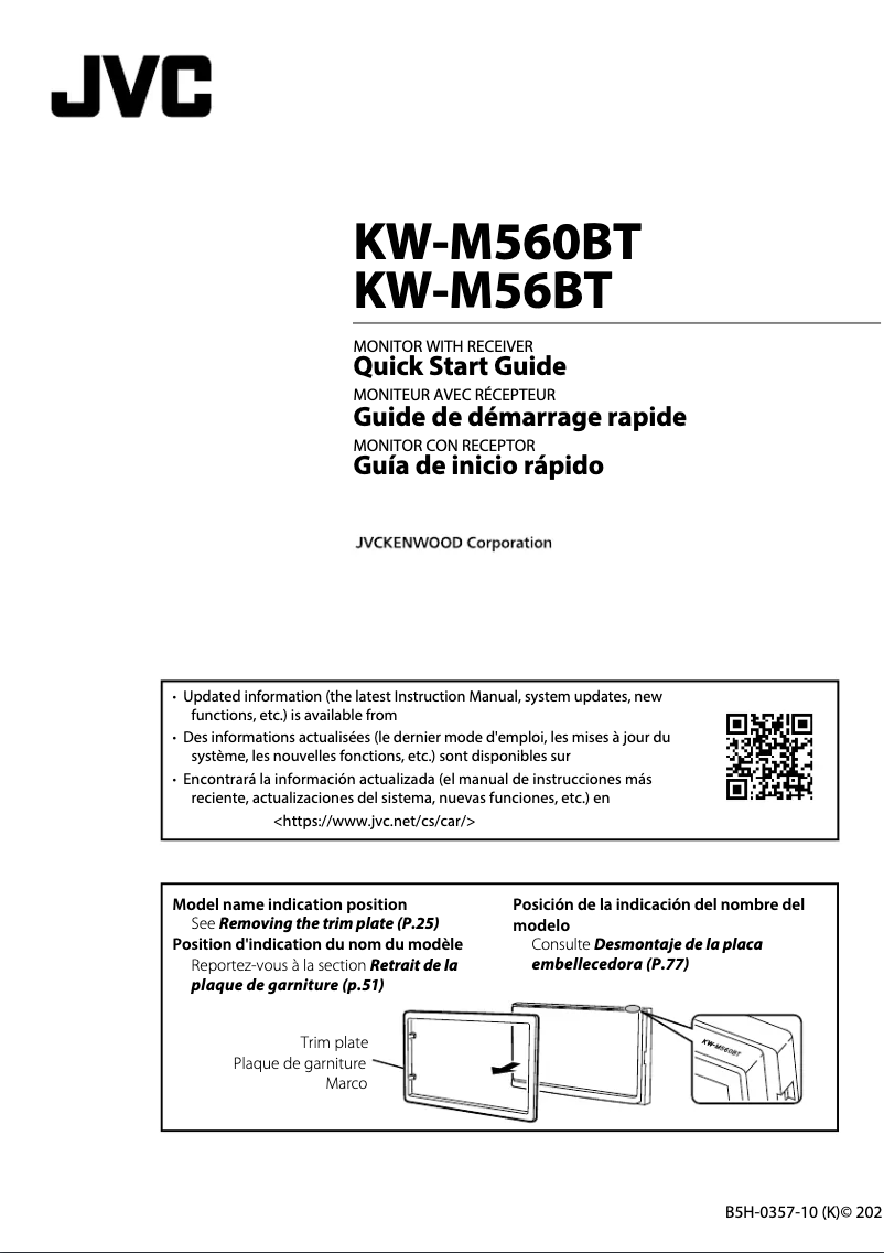 Image de la première page du manuel de l'appareil KW-M56BT