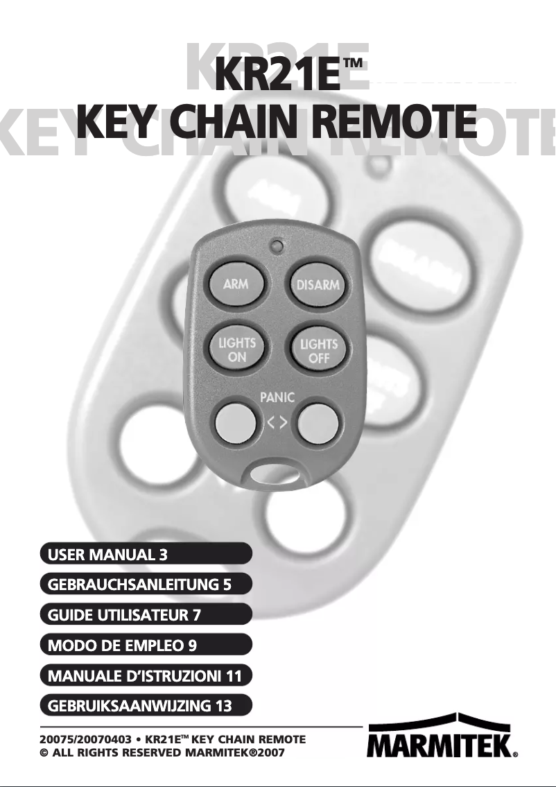 Página 1 del manual Manual de usuario Marmitek KR21E