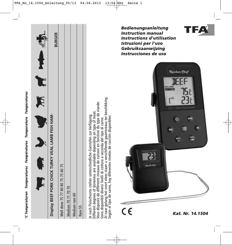 Page 1 de la notice Manuel utilisateur TFA 14.1504