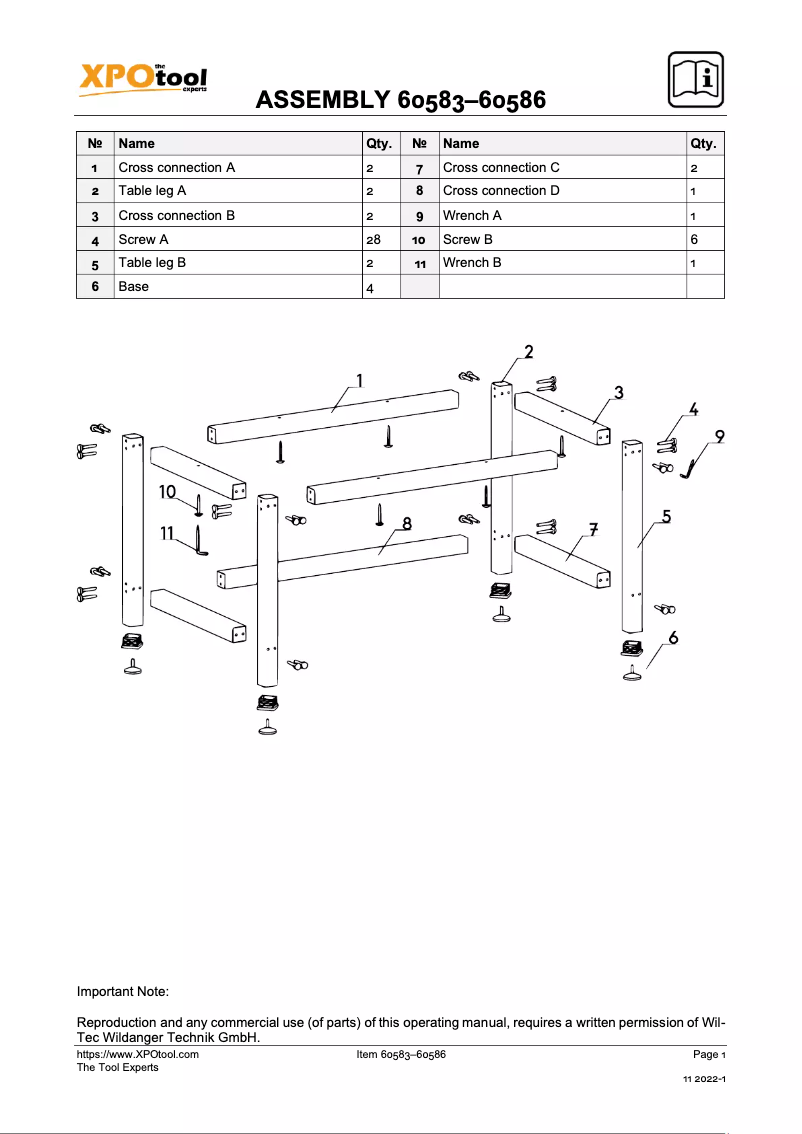 Page n°1 - Manuel utilisateur WilTec 60585