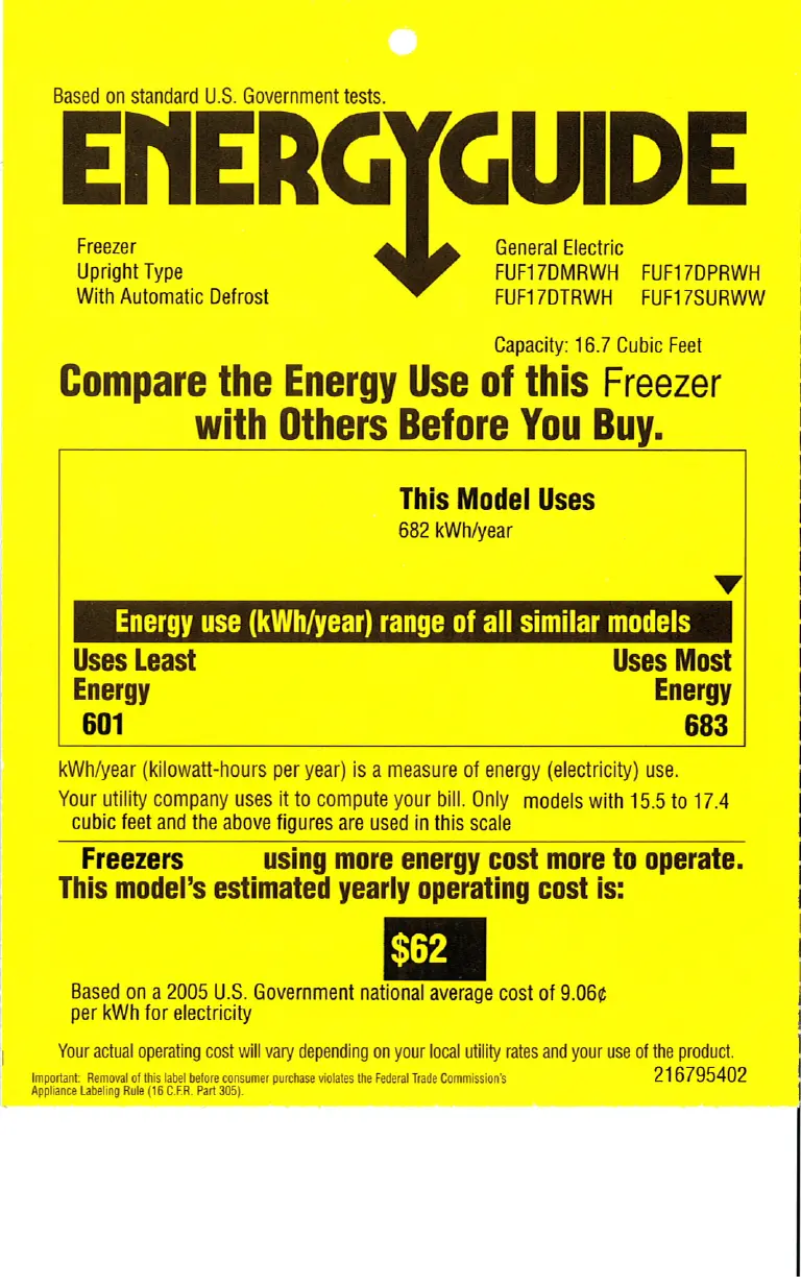 Image de la première page du manuel de l'appareil FUF17DTRWH