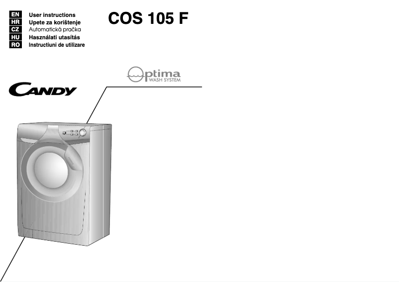 Page n°1 - Manuel utilisateur Candy COS 105F/L1-S