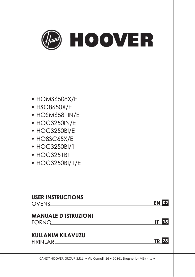 Página 1 del manual Manual de usuario Hoover H-OVEN 300 HO8SC65X/E