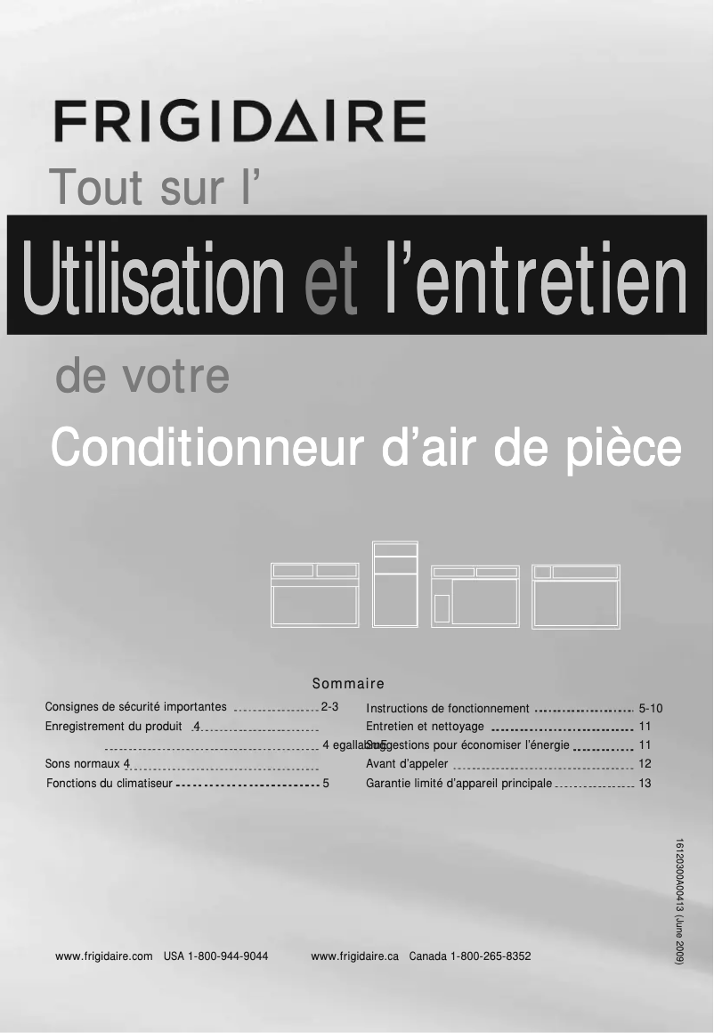 Page n°1 - Manuel utilisateur Frigidaire FFRA1022R1E