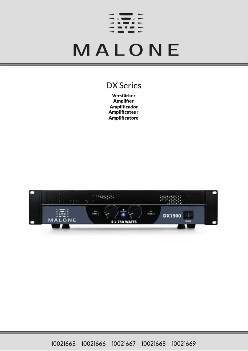 Page 1 de la notice Manuel utilisateur Malone DX1500