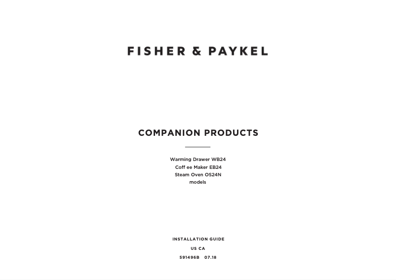 Page n°1 - Guide d'installation Fisher & Paykel WB24SDEX1