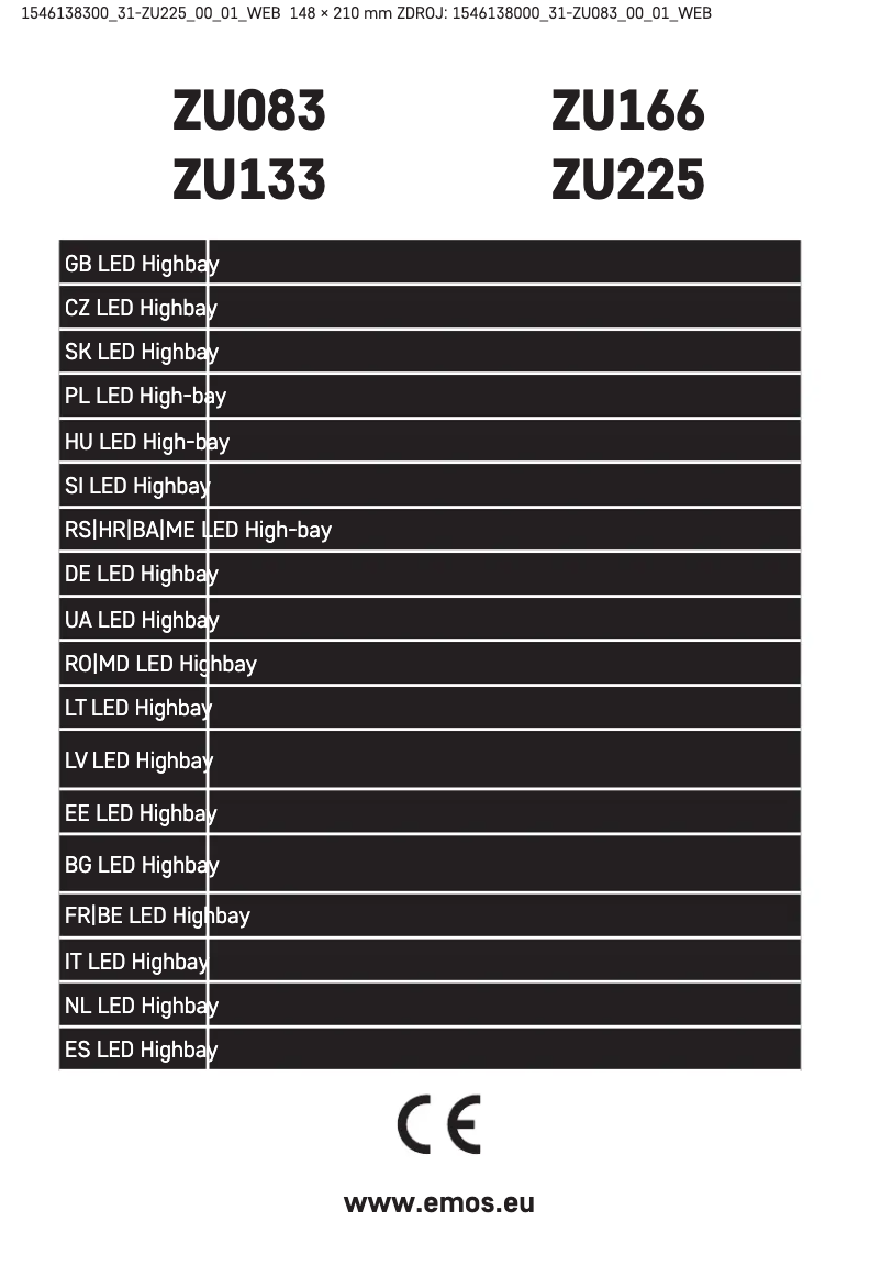 Image de la première page du manuel de l'appareil ZU225