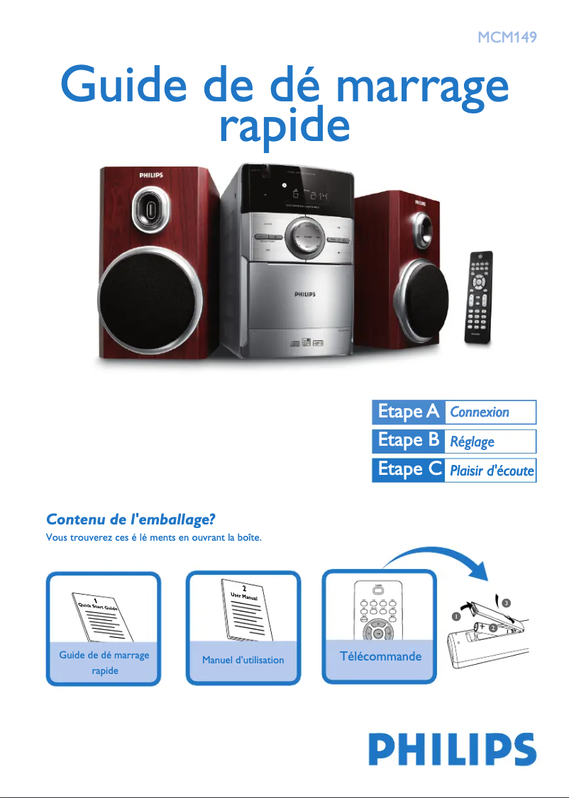 Página 1 del manual Guía de inicio rápido Philips MCM149