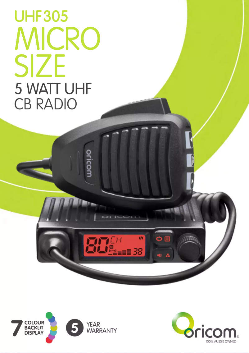 Página 1 del manual Ficha técnica Oricom UHF305