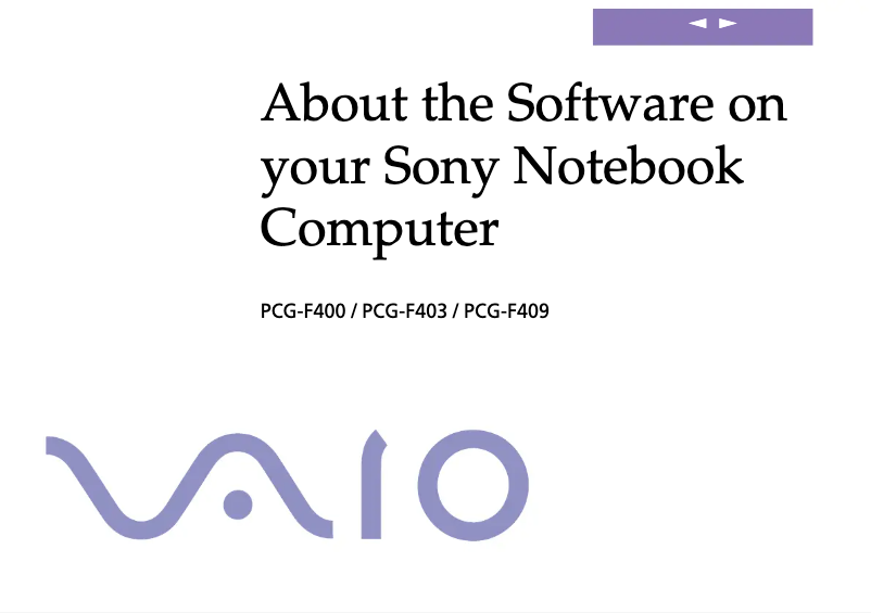 Página 1 del manual Manual de usuario Sony Vaio PCG-F400