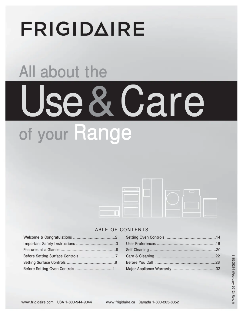 Page n°1 - Manuel utilisateur Frigidaire FGEF300DNF