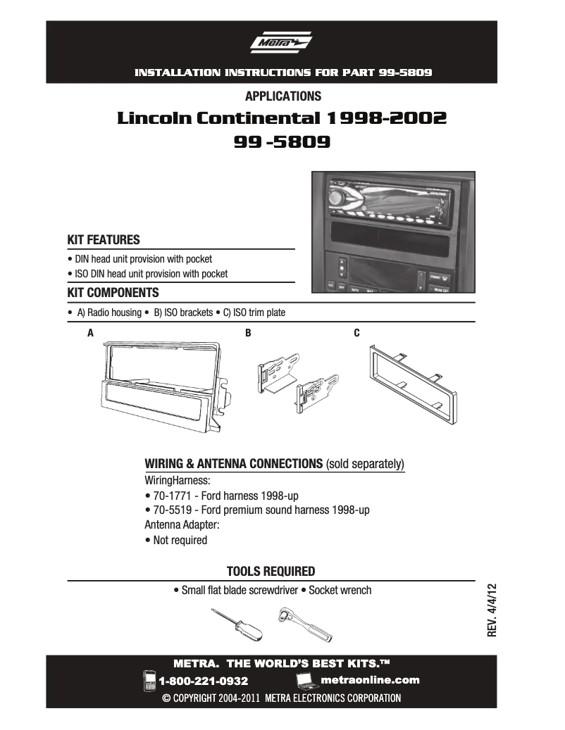 Image de la première page du manuel de l'appareil 99-5809