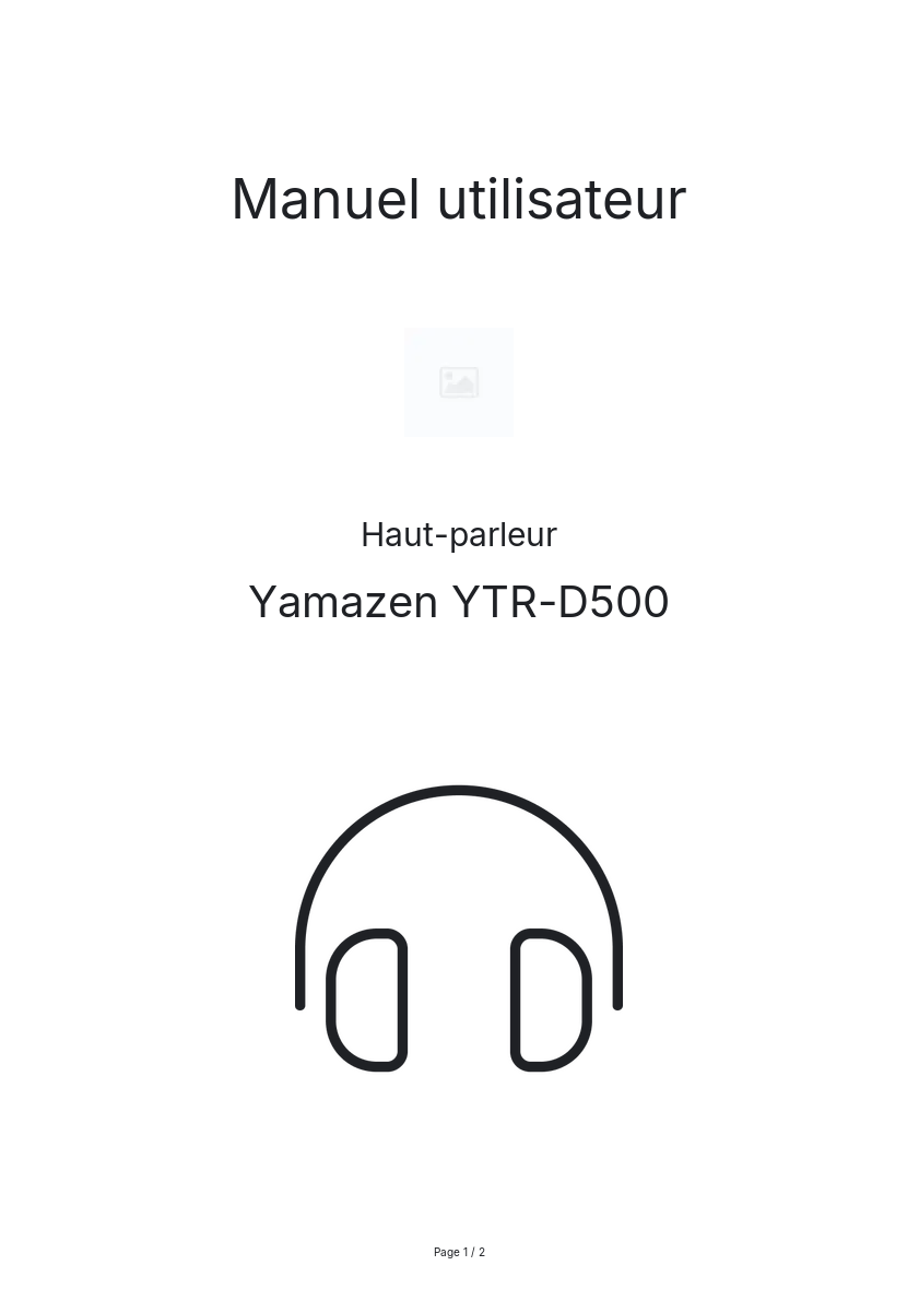 Image de la première page du manuel de l'appareil YTR-D500