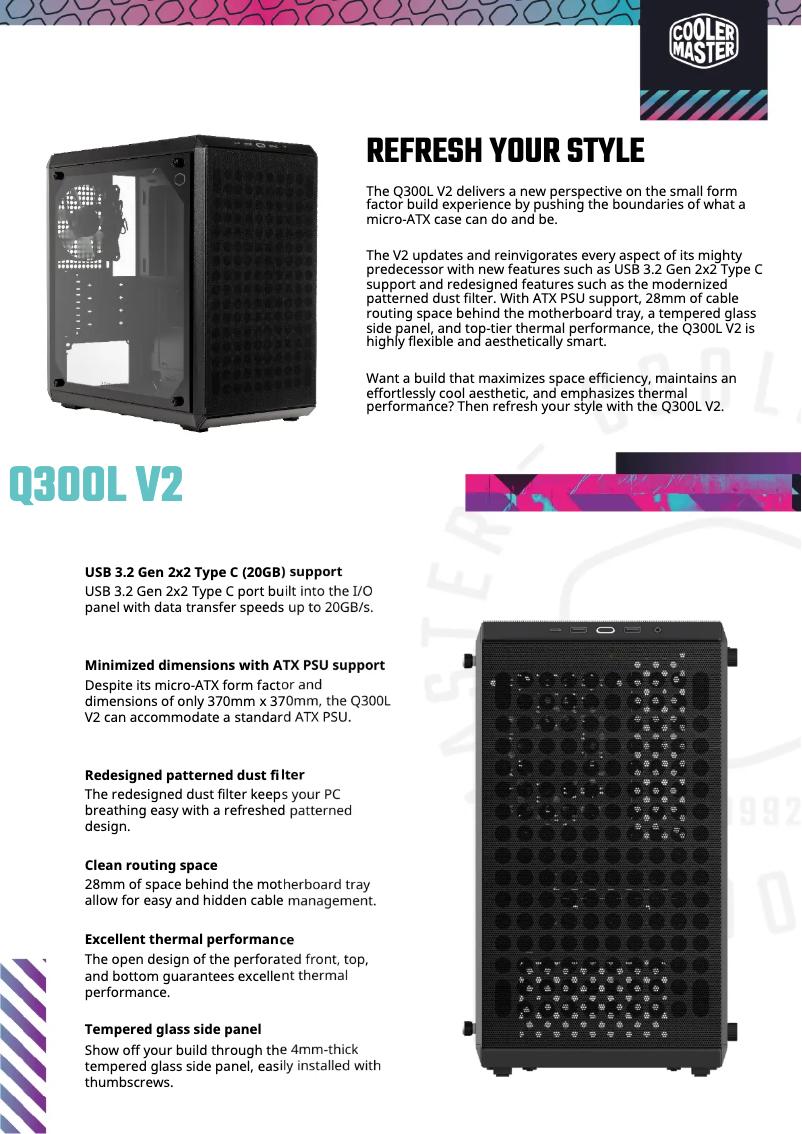 Page n°1 - Fiche technique Cooler Master Q300L V2