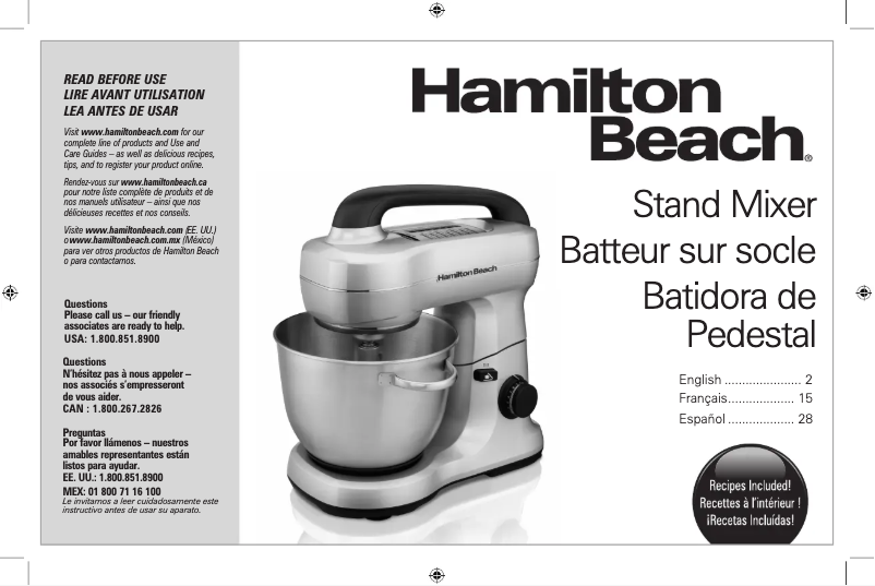 Page n°1 - Manuel utilisateur Hamilton Beach 63398