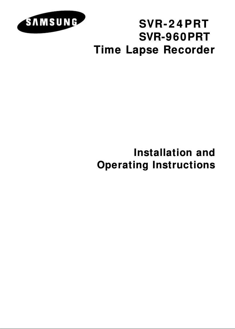 Page n°1 - Manuel utilisateur Samsung SVR-960PRT
