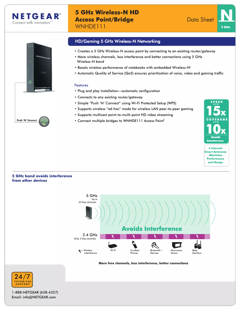 Page 1 de la notice Fiche technique Netgear WNHDE111