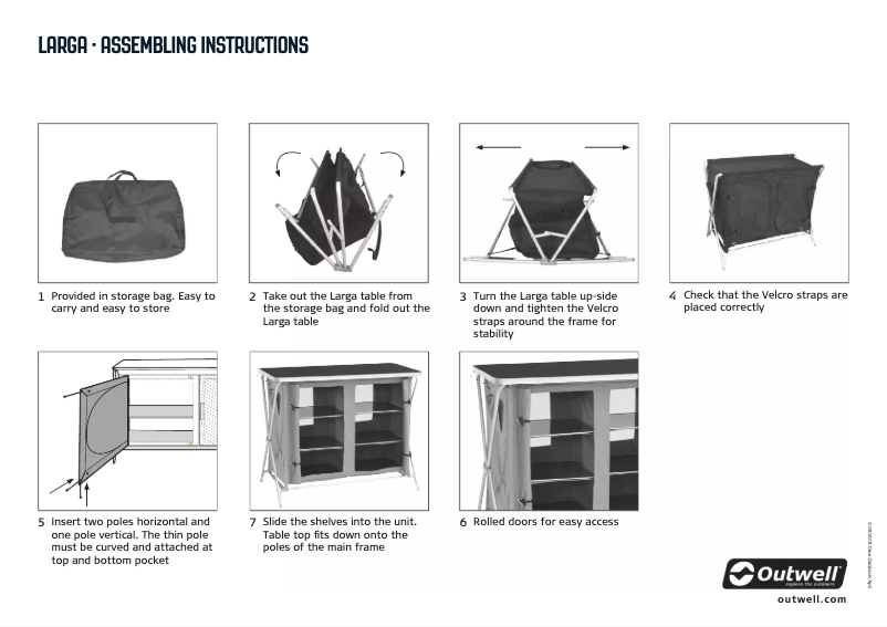 Page 1 de la notice Manuel utilisateur Outwell Larga