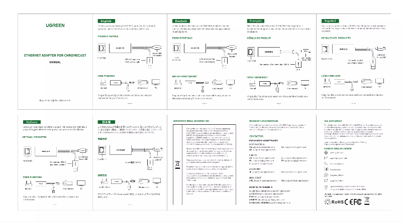 Page 1 de la notice Manuel utilisateur Ugreen CR110