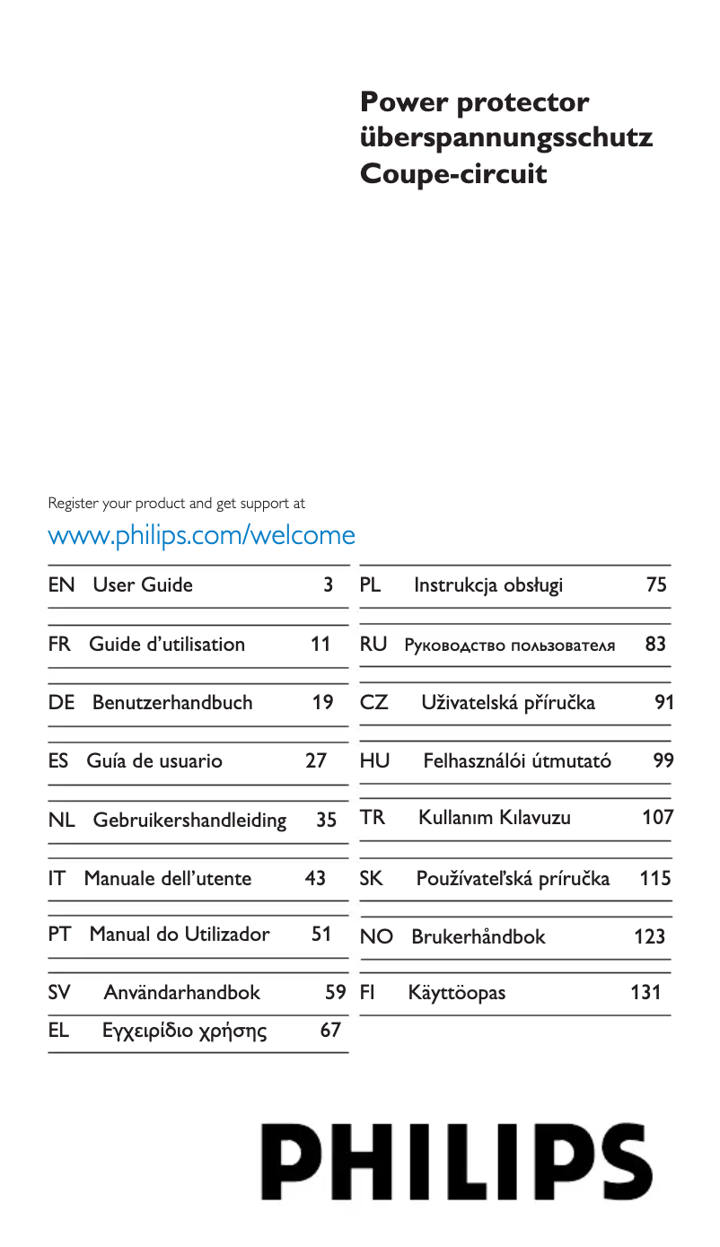 Page 1 of the manual User Manual Philips SPN3120