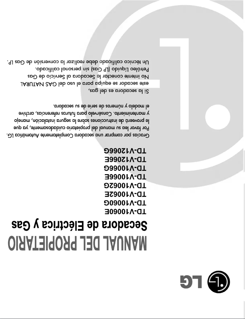 Page n°1 - Manuel utilisateur LG TD-V10066G