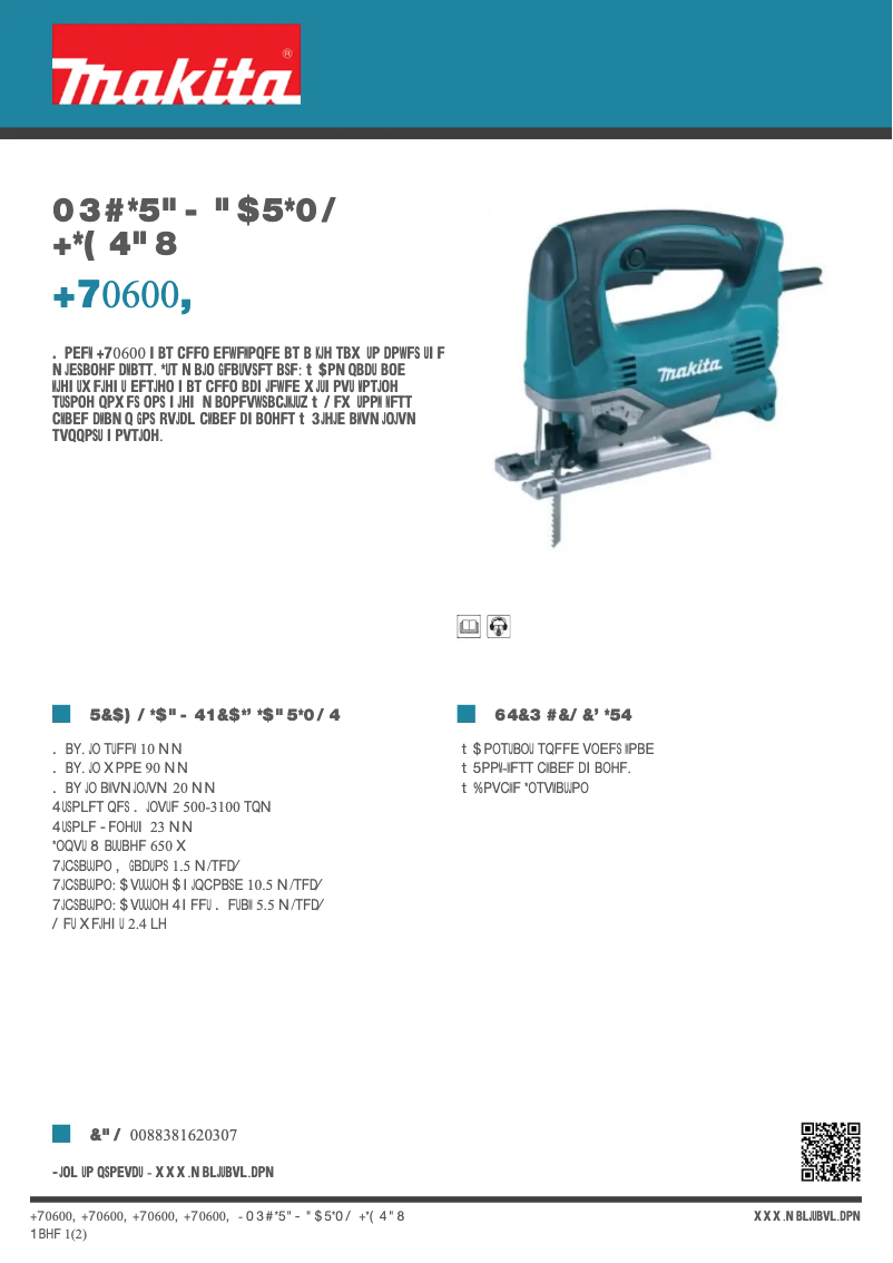 Image de la première page du manuel de l'appareil JV0600K